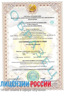 Образец сертификата соответствия Руза Сертификат OHSAS 18001